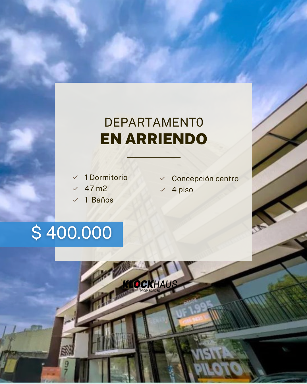 Se Arrienda Departamento Nuevo en Concepción Centro