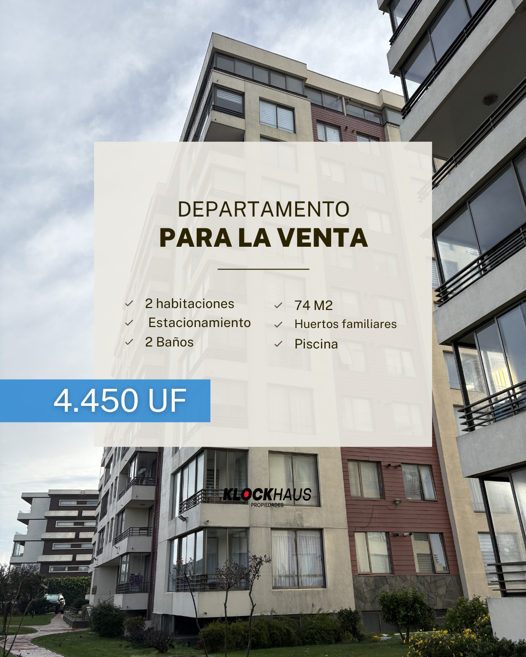 Se Vende Departamento en Condominio Ecoparque – Huertos Familiares, San Pedro de la Paz